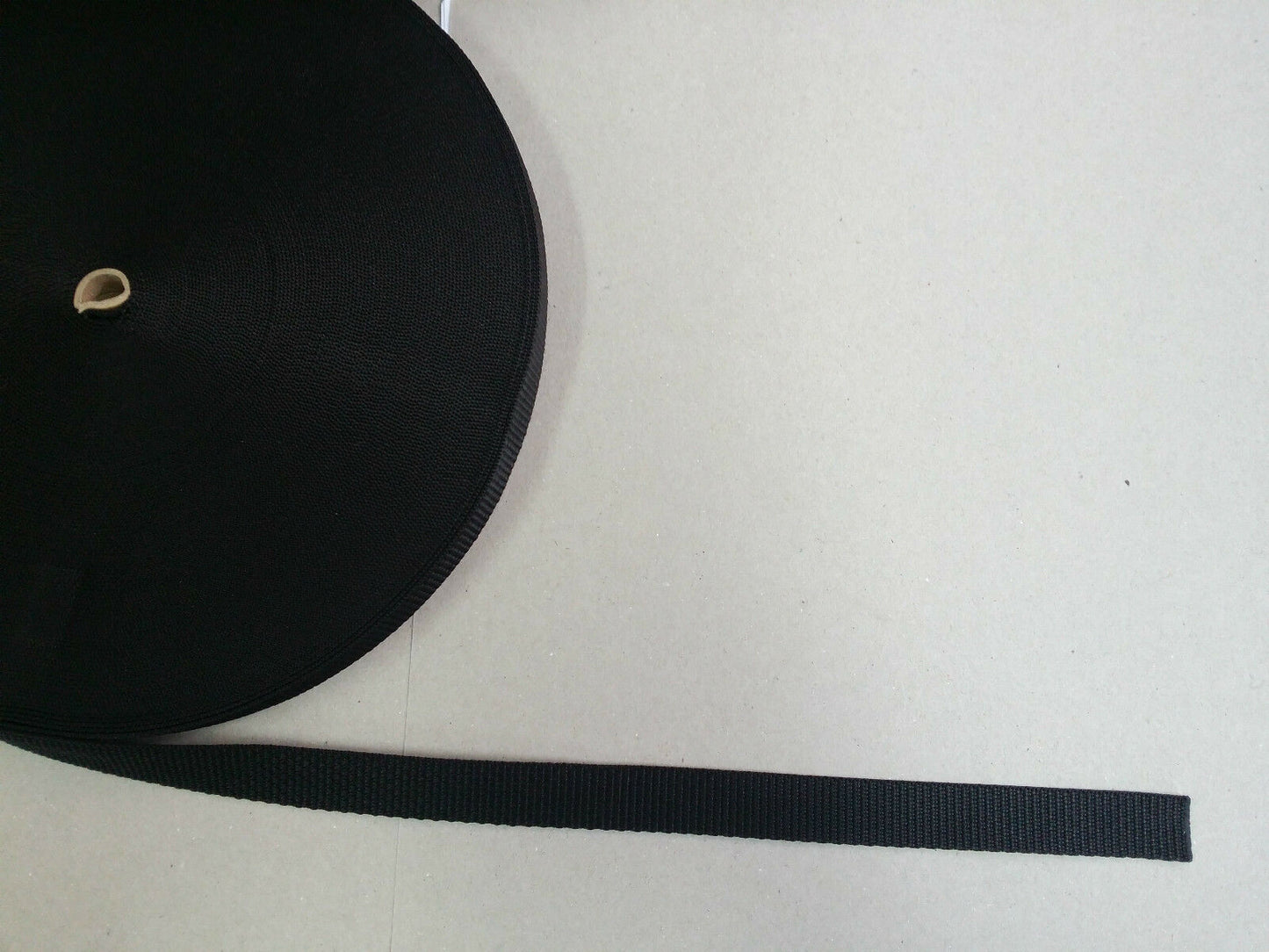 top view of an open roll of 20mm webbing