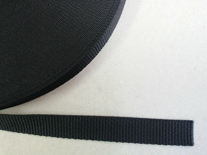 close up of a roll of 20mm webbing showing weave